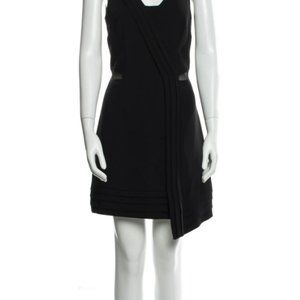 Rag & Bone Black Draped V-Neck Dress 6, Medium